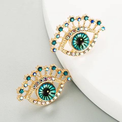 Evil eye stud earrings