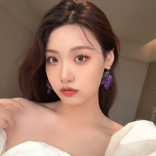 Grapes post back earrings