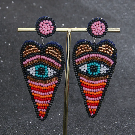 Evil eye bohemian earrings